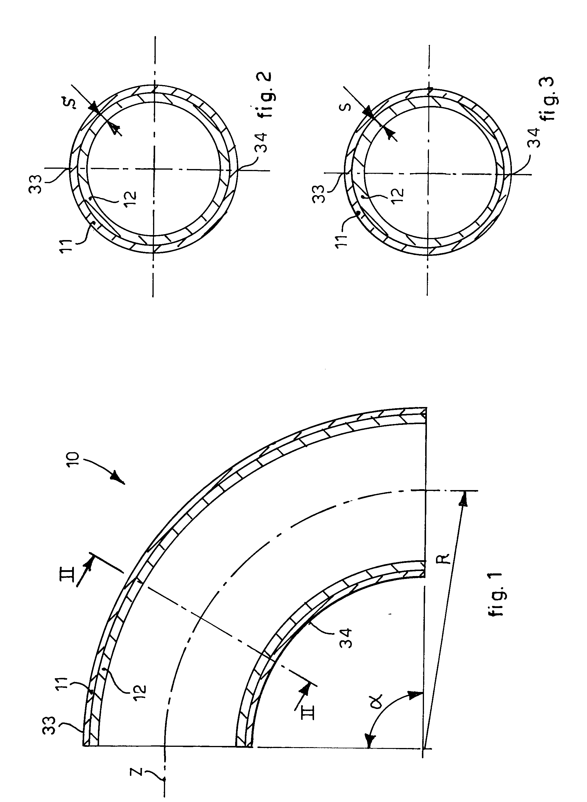 Method to make a curved tubular element in order to convey abrasive materials such as concrete or suchlike, and curved tubular element thus obtained