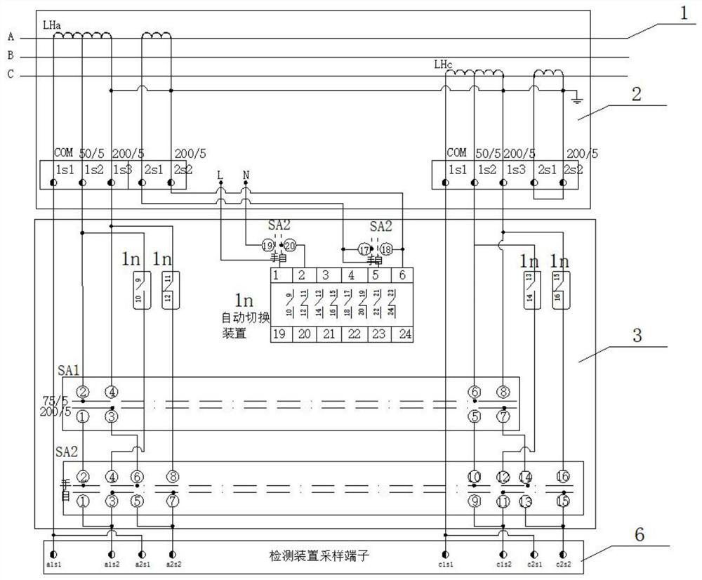 Double-transformation-ratio manual and automatic switching current transformer and control method thereof