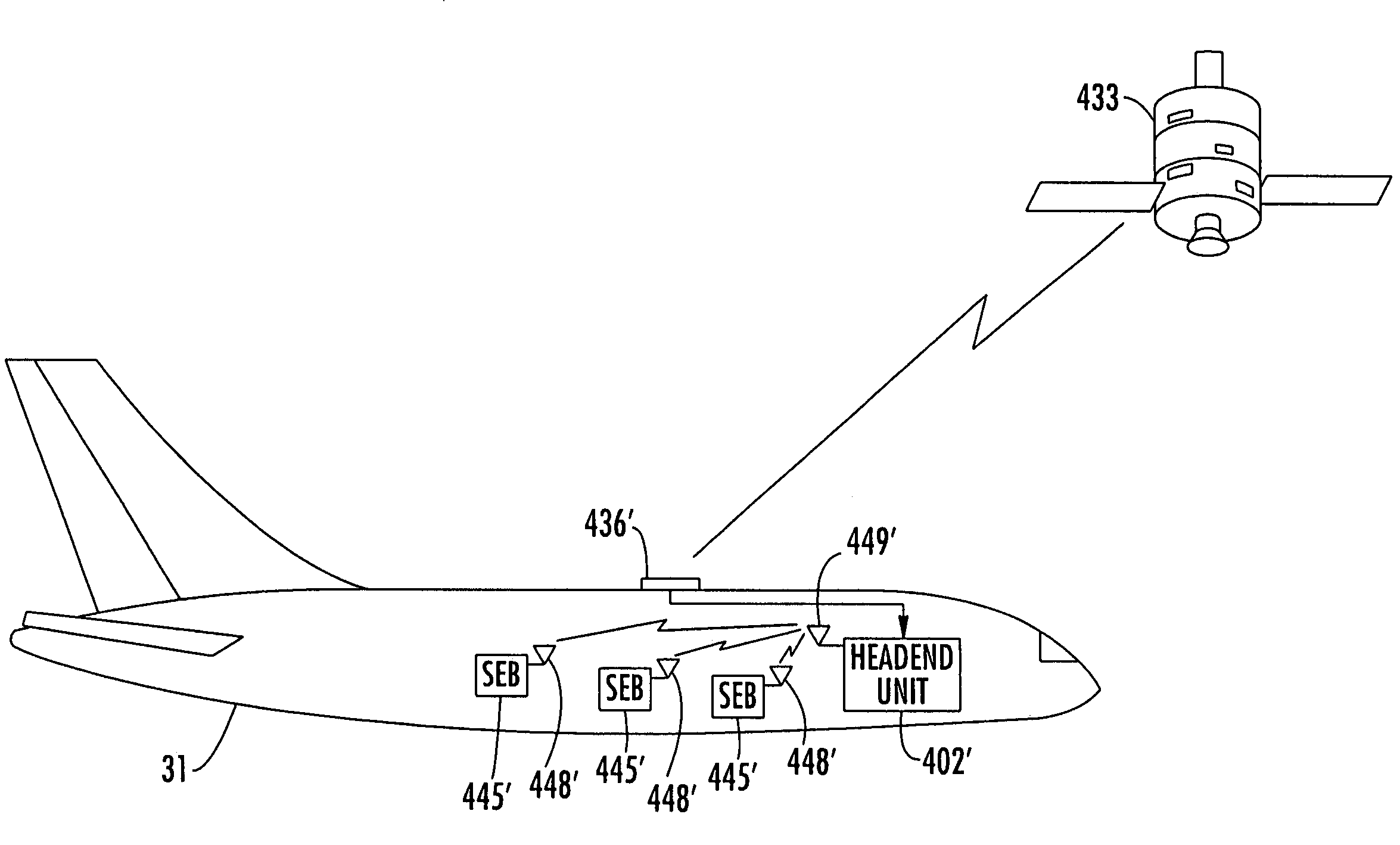 Aircraft in-flight entertainment system including low power transceivers and associated methods