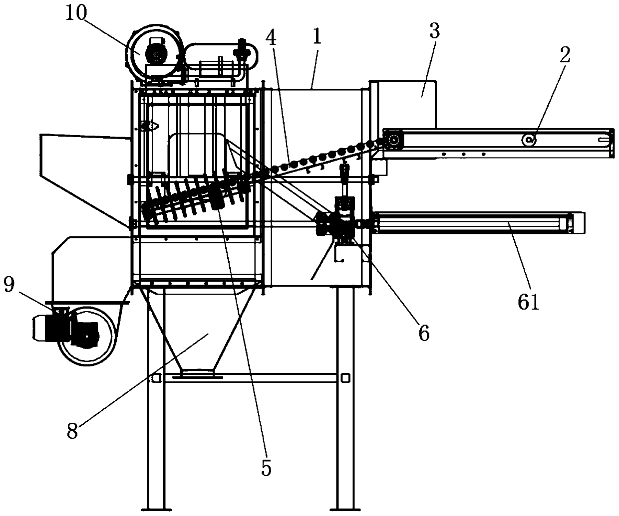 Clean full-automatic bale breaking method and structure