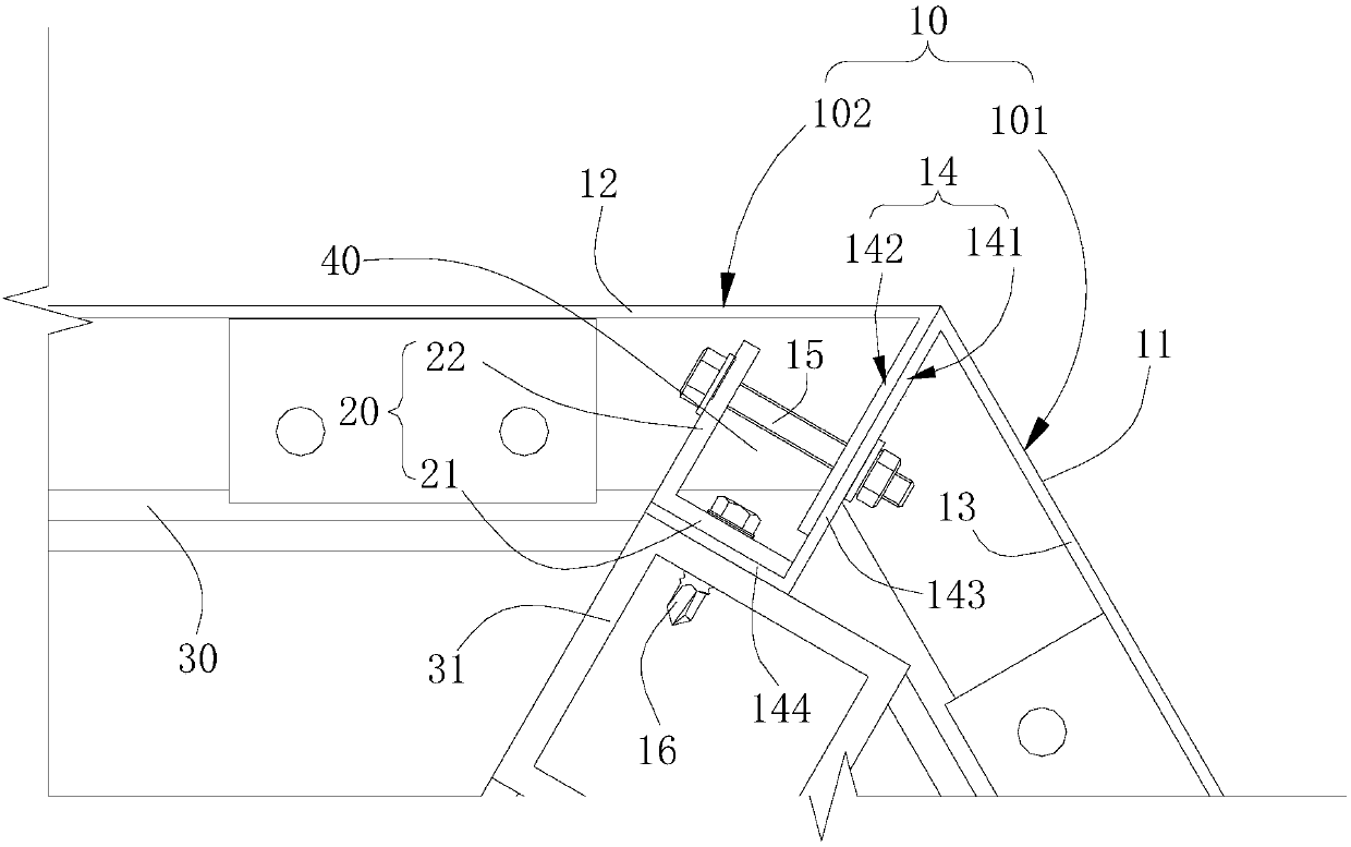 Column plate inserting-buckling-type mounting structure and method
