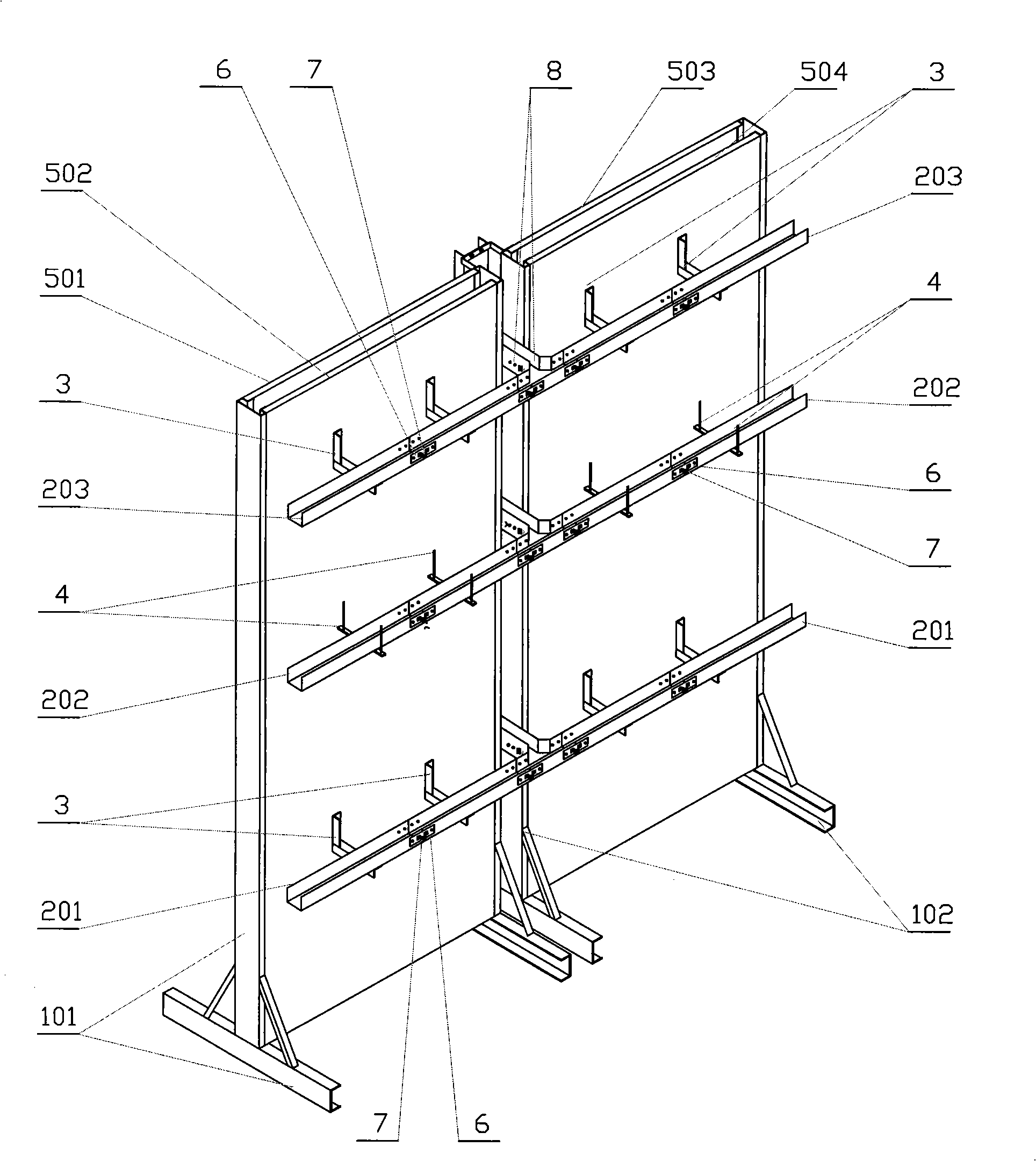 Emulation experiment platform of buildings integrative wire laying system and emulation method thereof