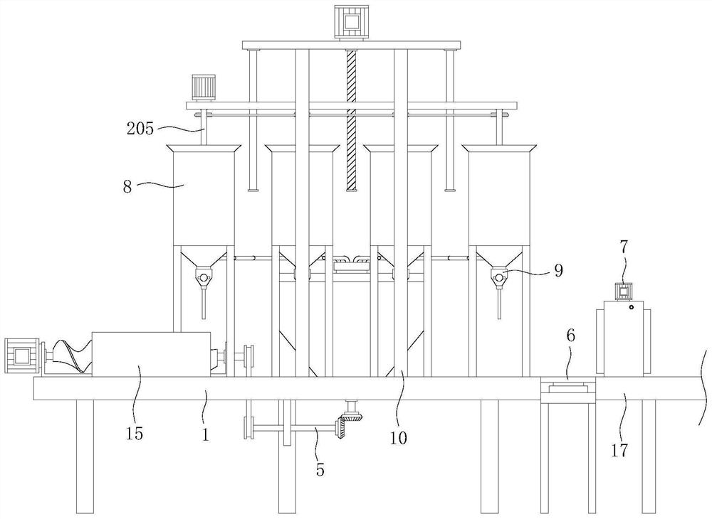 Batch weighing device for producing and processing paste products