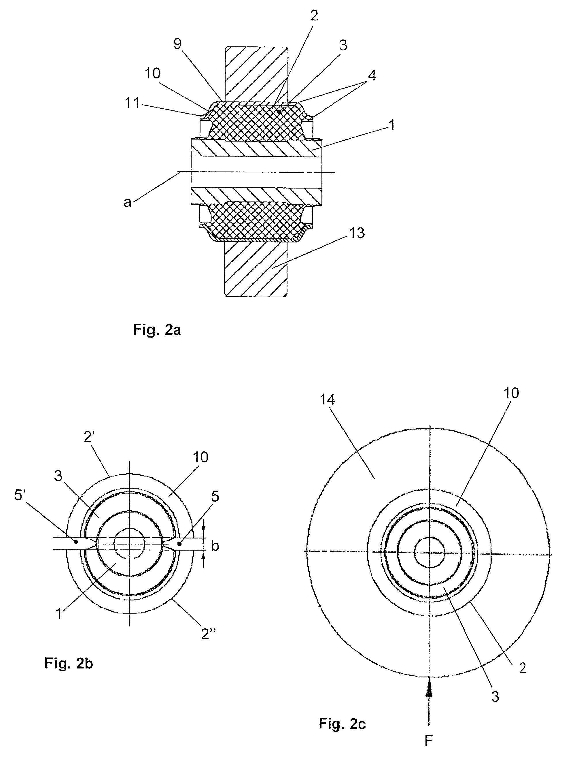 Elastomeric bush bearing and process for manufacturing same