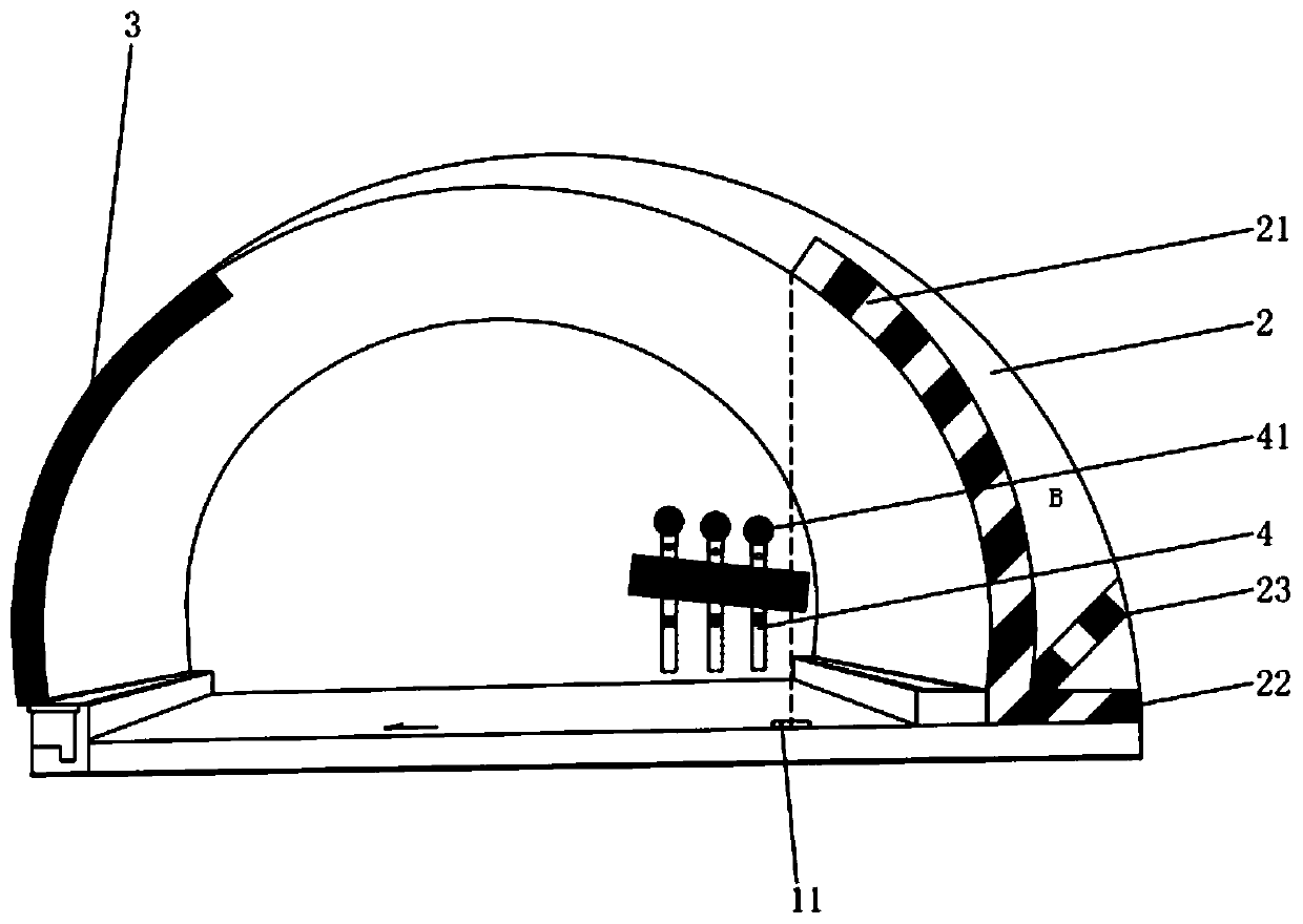 An expressway tunnel emergency parking with auxiliary facilities