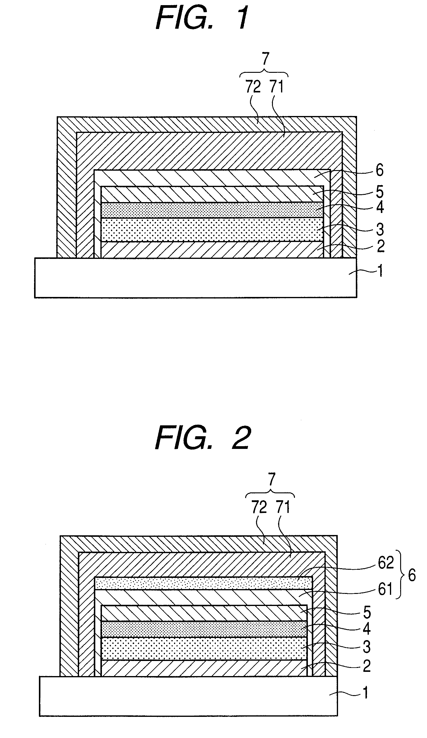 Organic el device and method of producing the device
