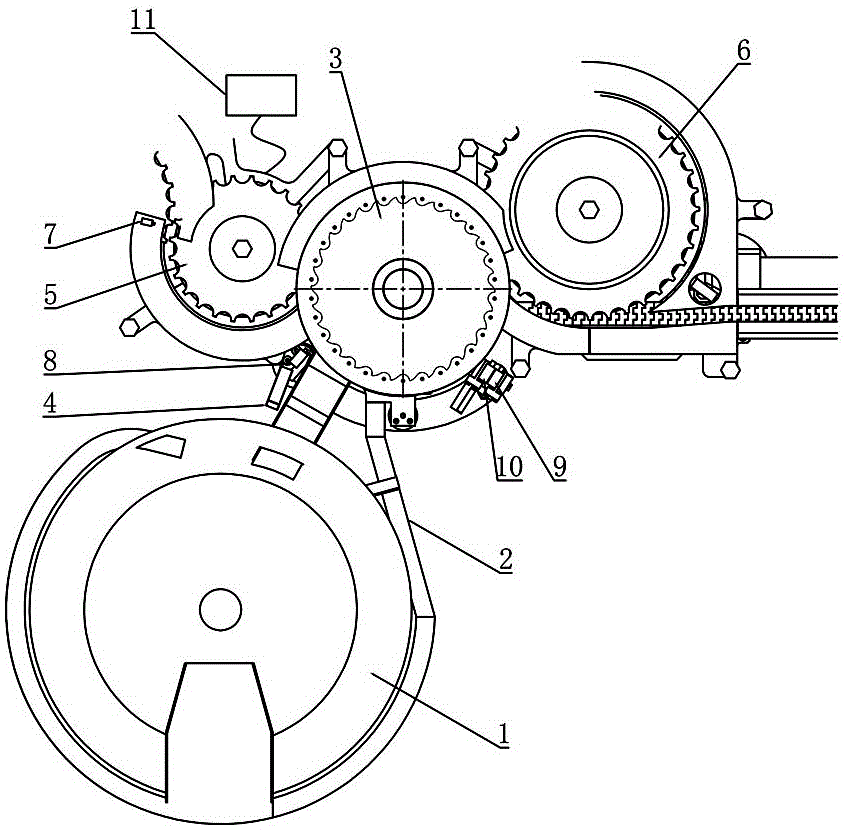 A cork detection system for a filling and corking machine