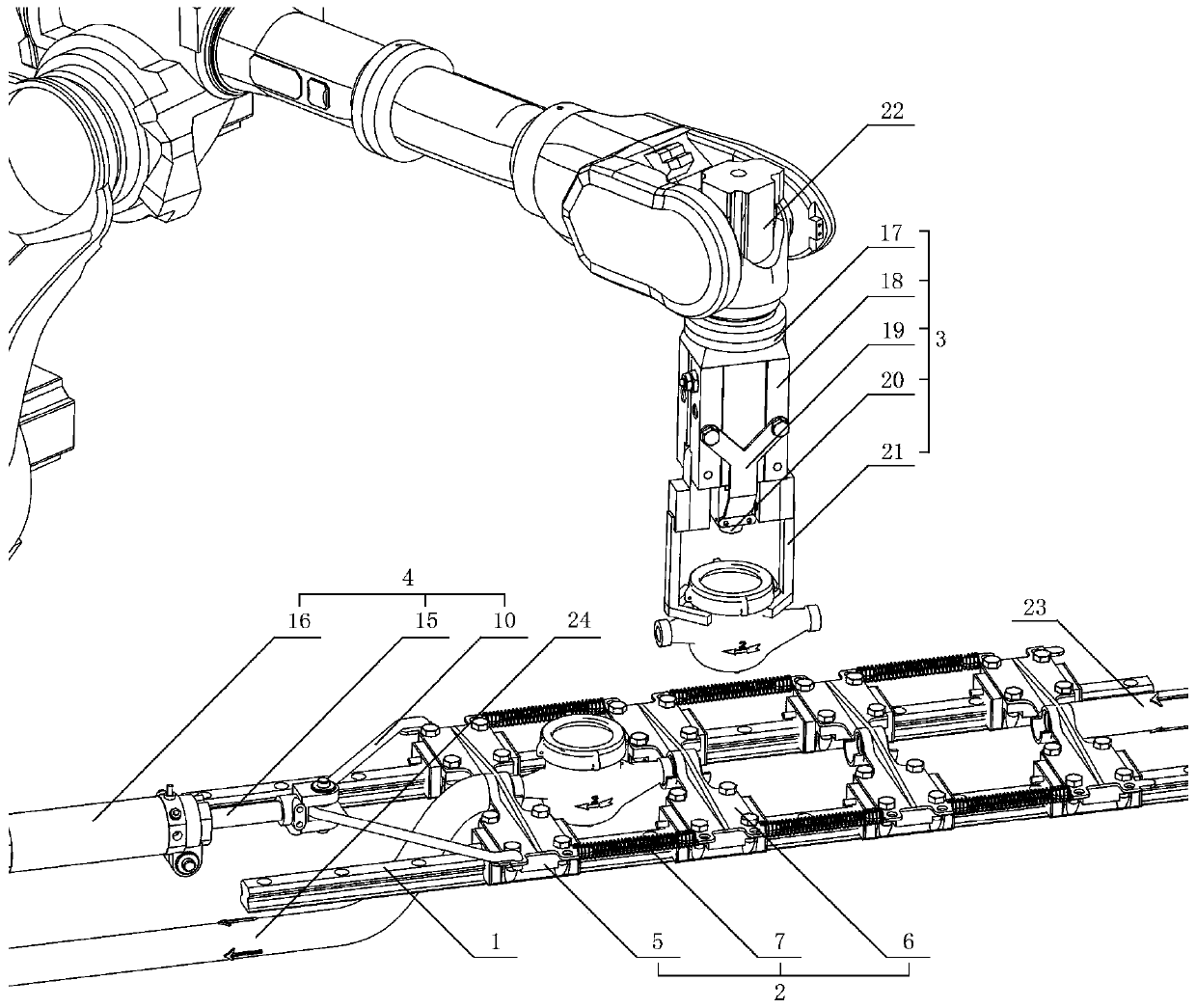 Verification device and method for automatic fixation of water meter and adjustment of visual pose