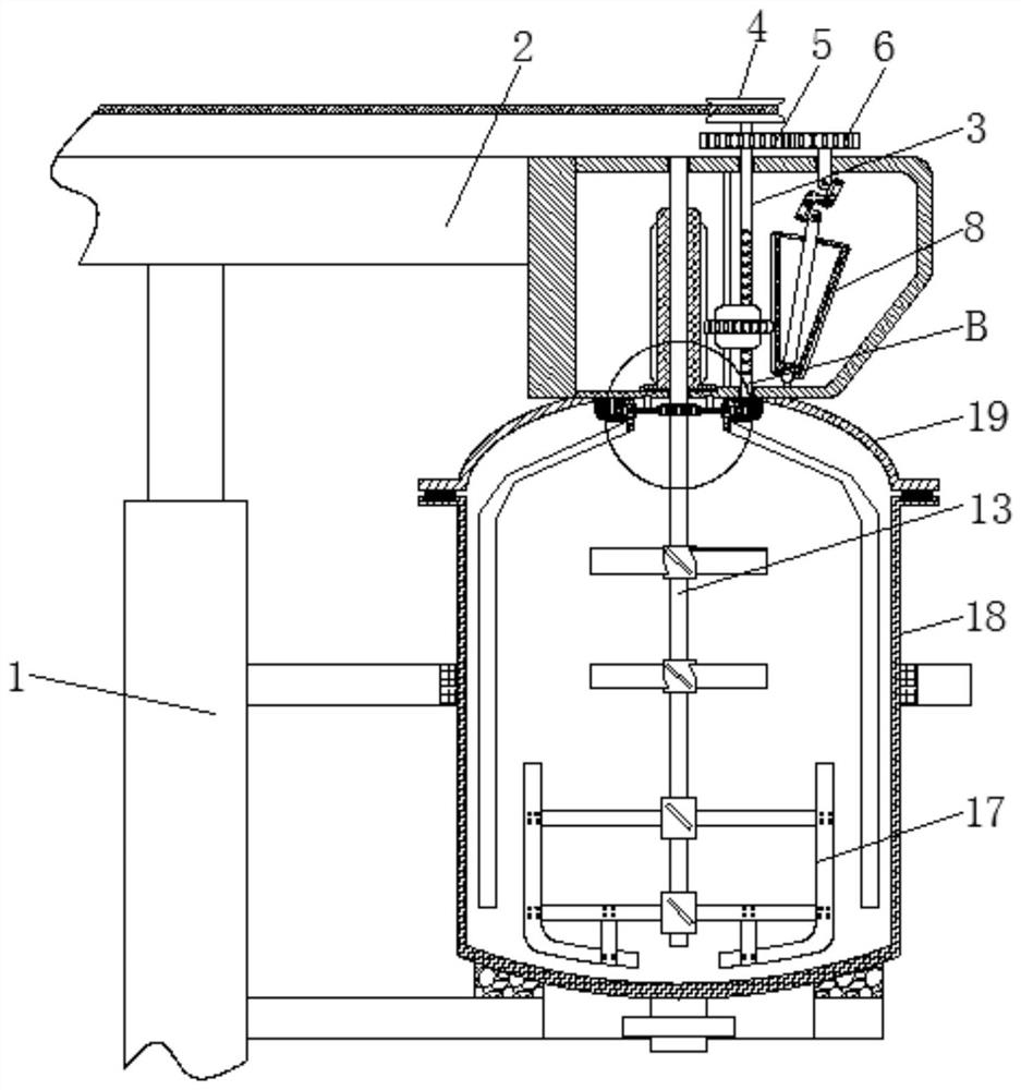 A self-variable speed-type anti-sticking wall mortar mixing device