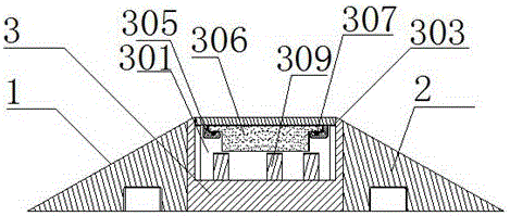 Temporary wire passing groove for municipal construction