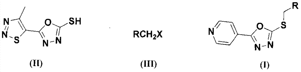 Thiadiazole-containing oxadiazole compound as well as preparation method and application thereof
