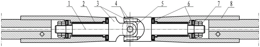 Hooke hinge mechanism provided with rolling motion pair