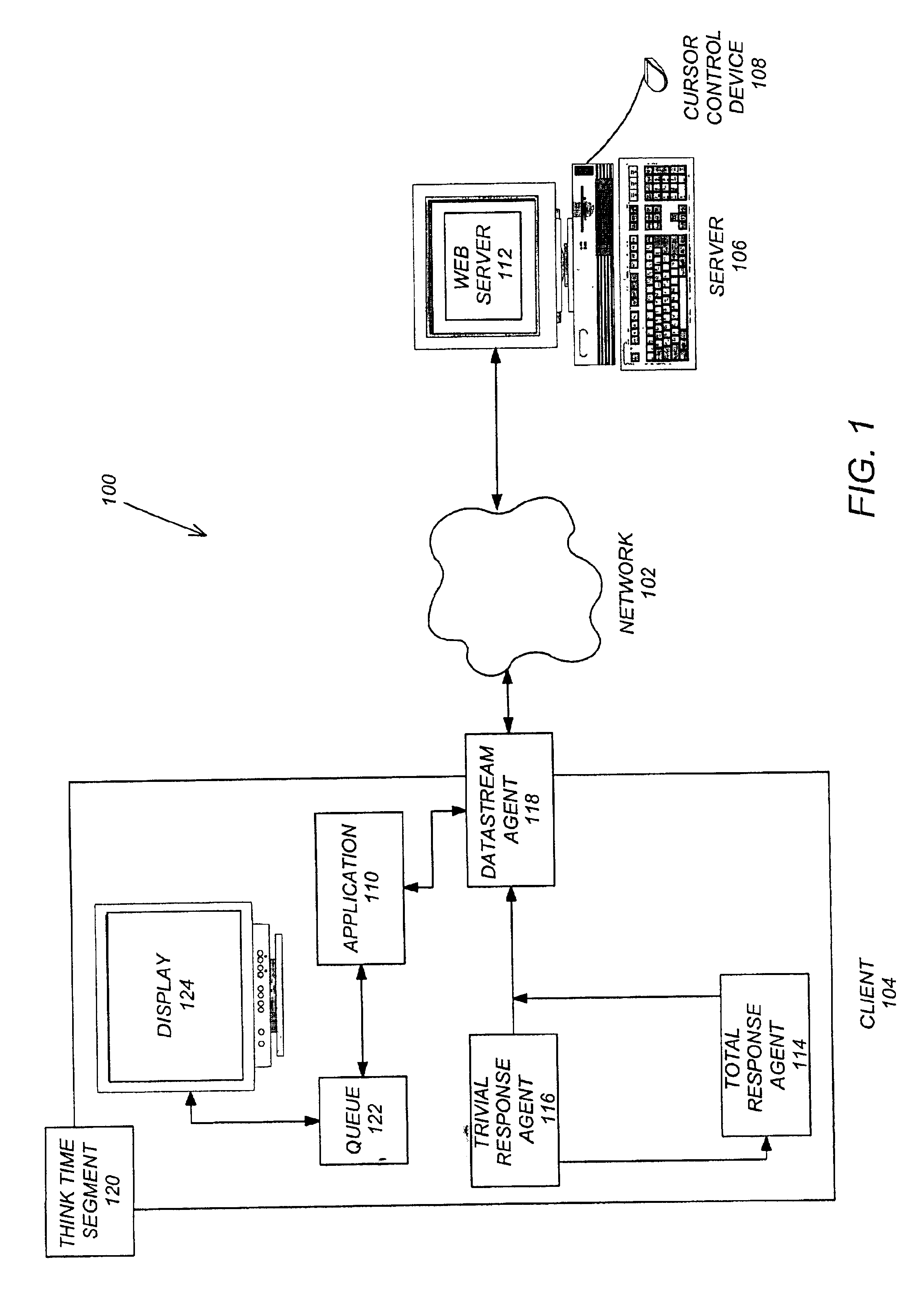Method and apparatus for determining a response time for a segment in a client/server computing environment