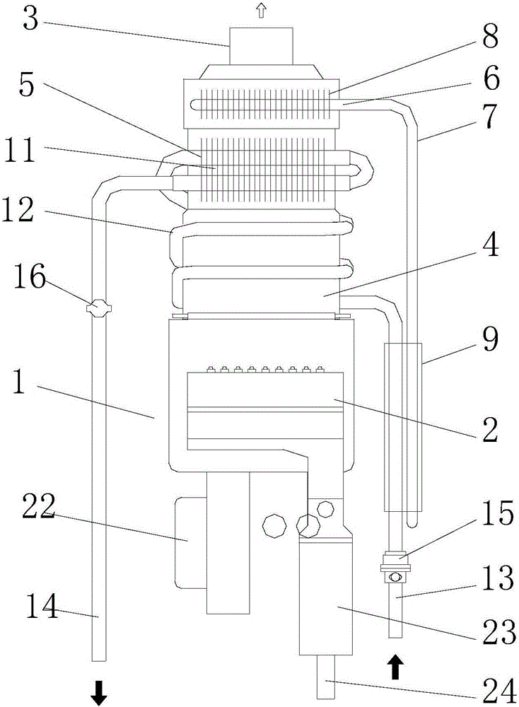 Gas water heater and waste heat recycle method