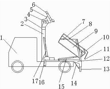 Stable self-loading and unloading garbage truck