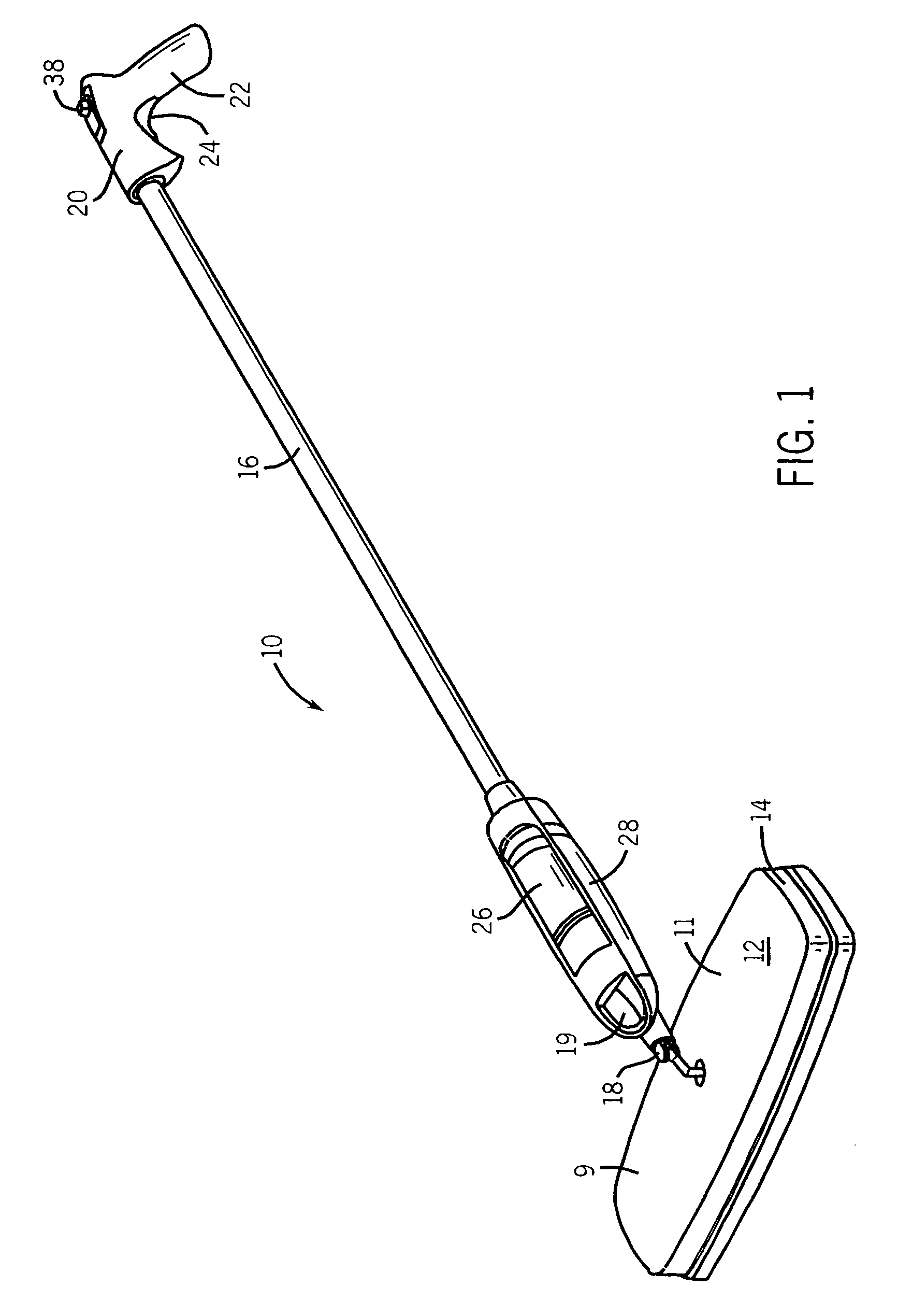 Floor cleaning device with motorized vibratory head