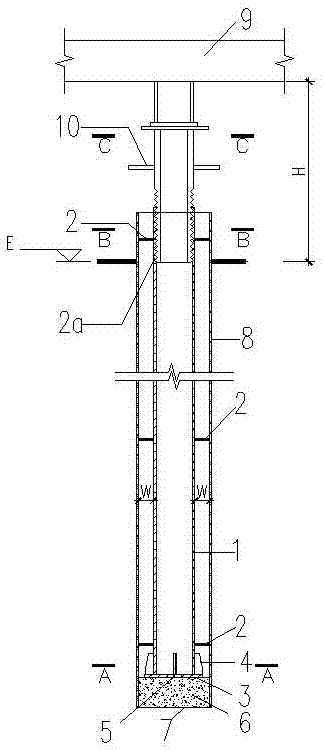 Micro adjustable steel inner pile sleeved pile and construction method thereof