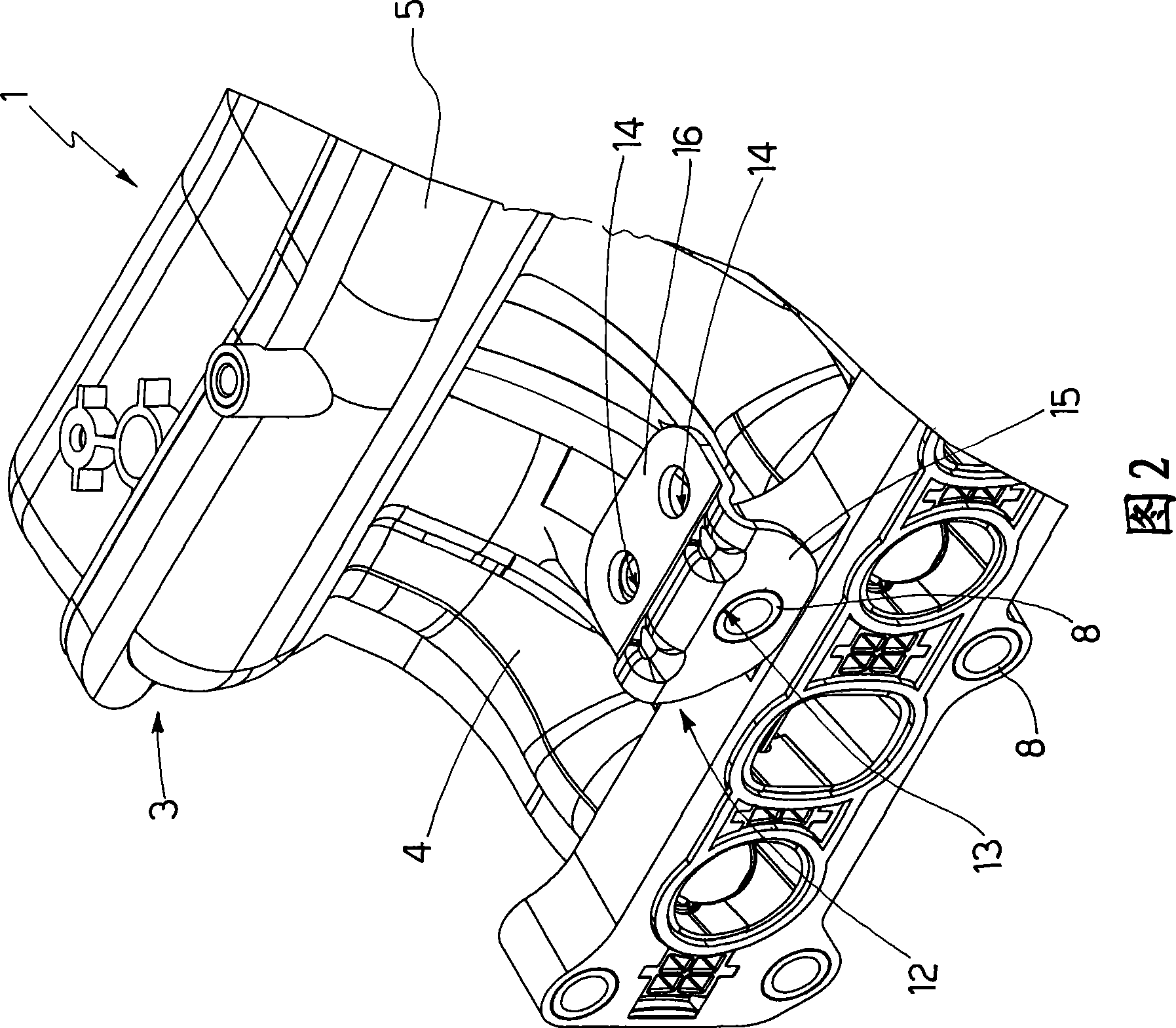 Intake manifold for an internal combustion engine provided with metallic reinforcement brackets for fastening the fuel common rail