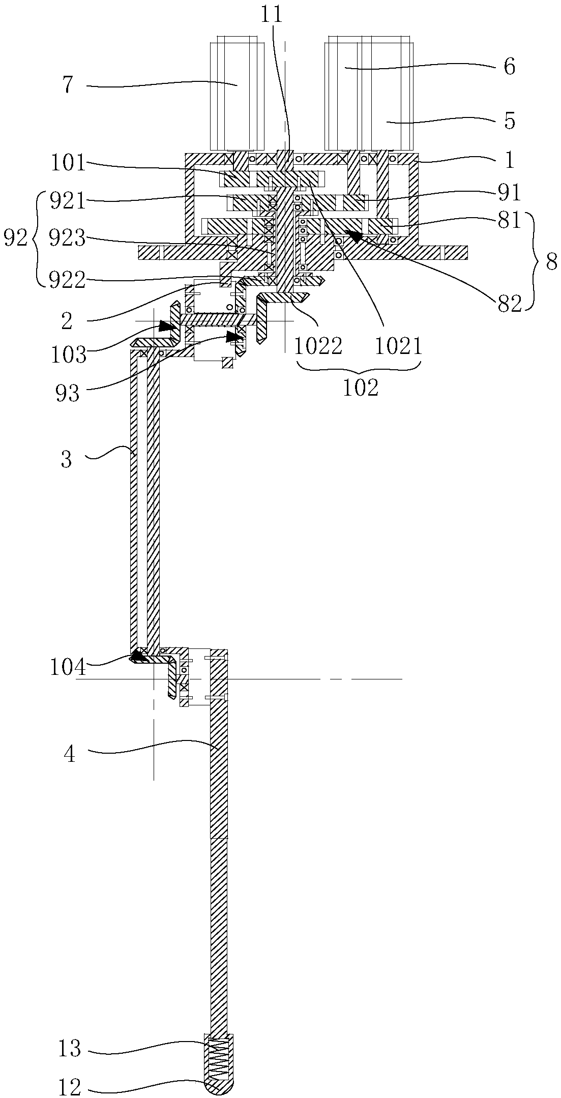 Mechanical leg structure and foot-type robot