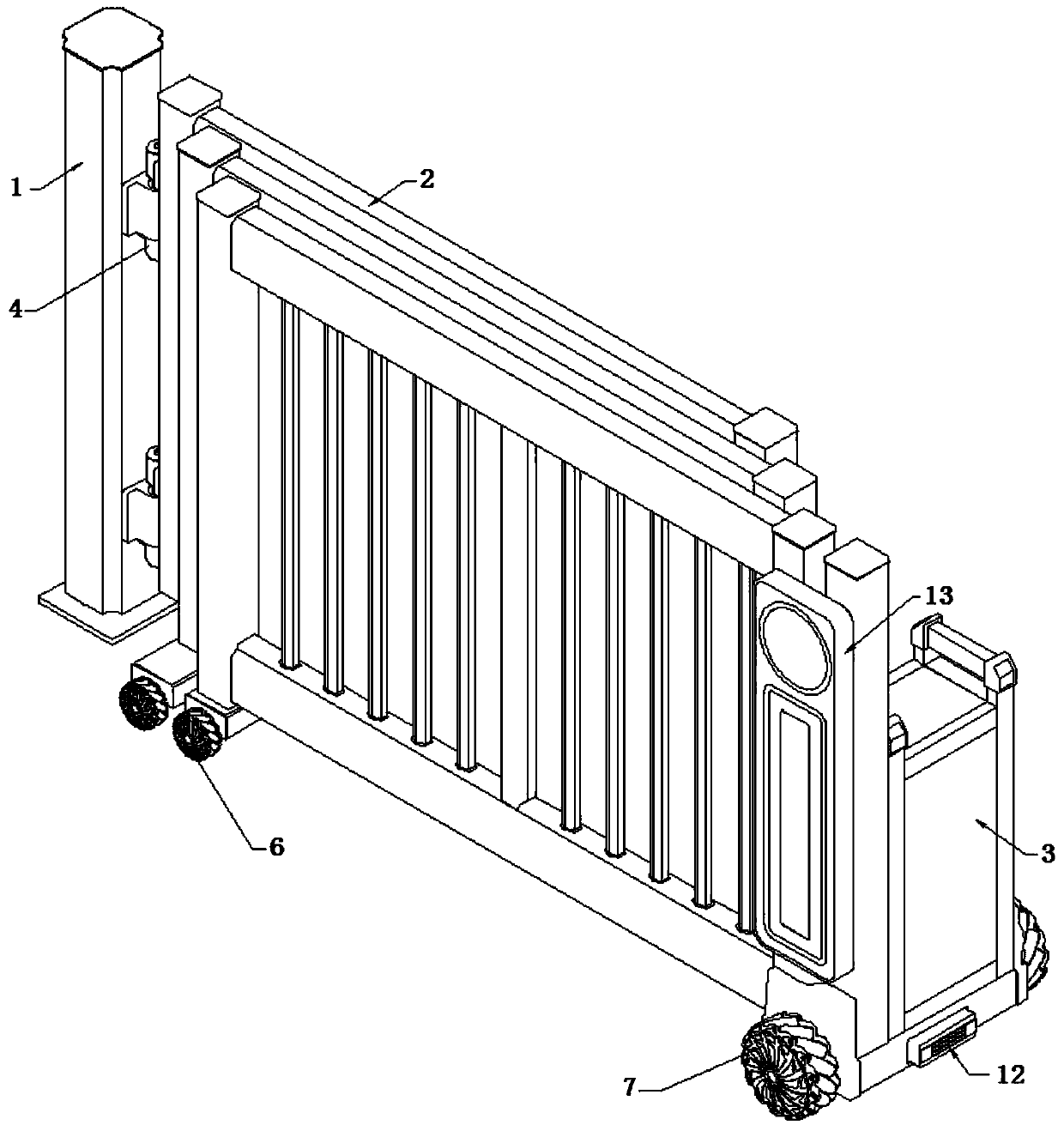 Telescopic horizontal moving vertical hinged door