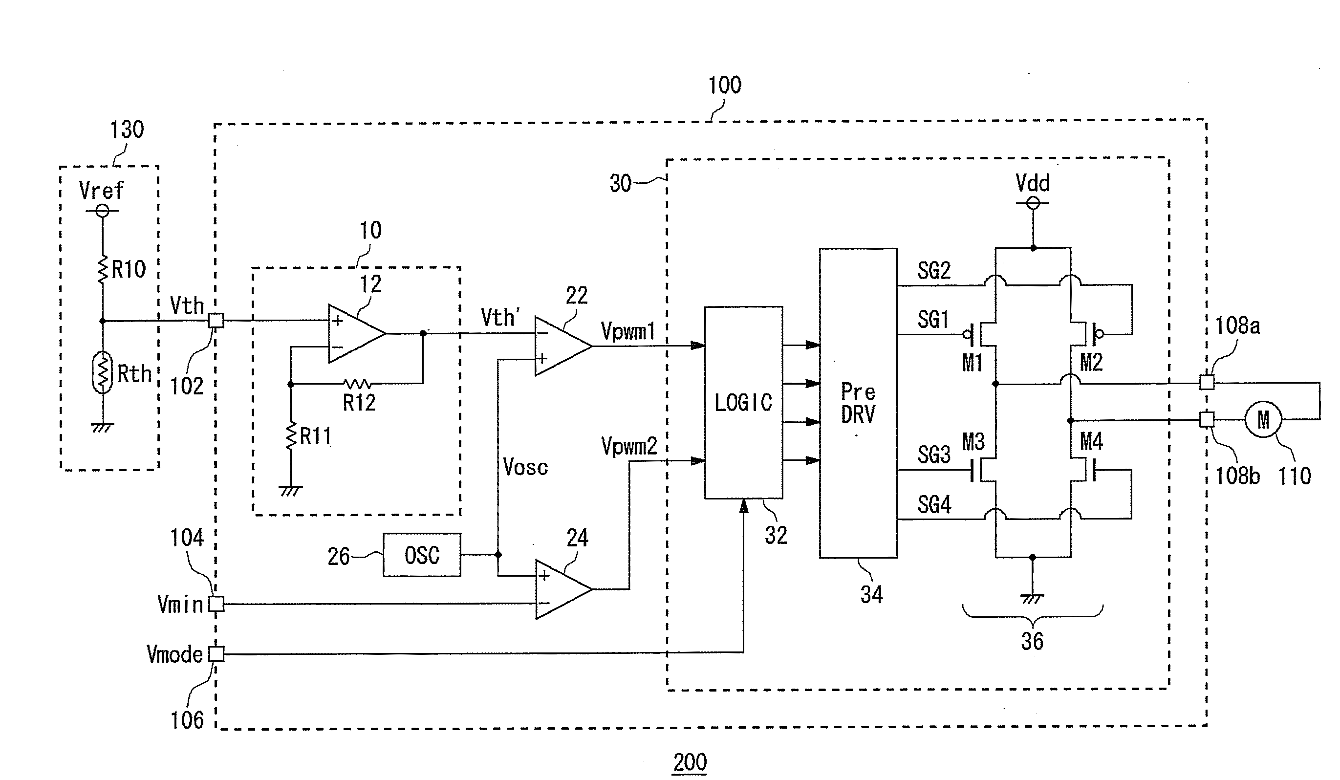Motor drive device and cooling device using the same