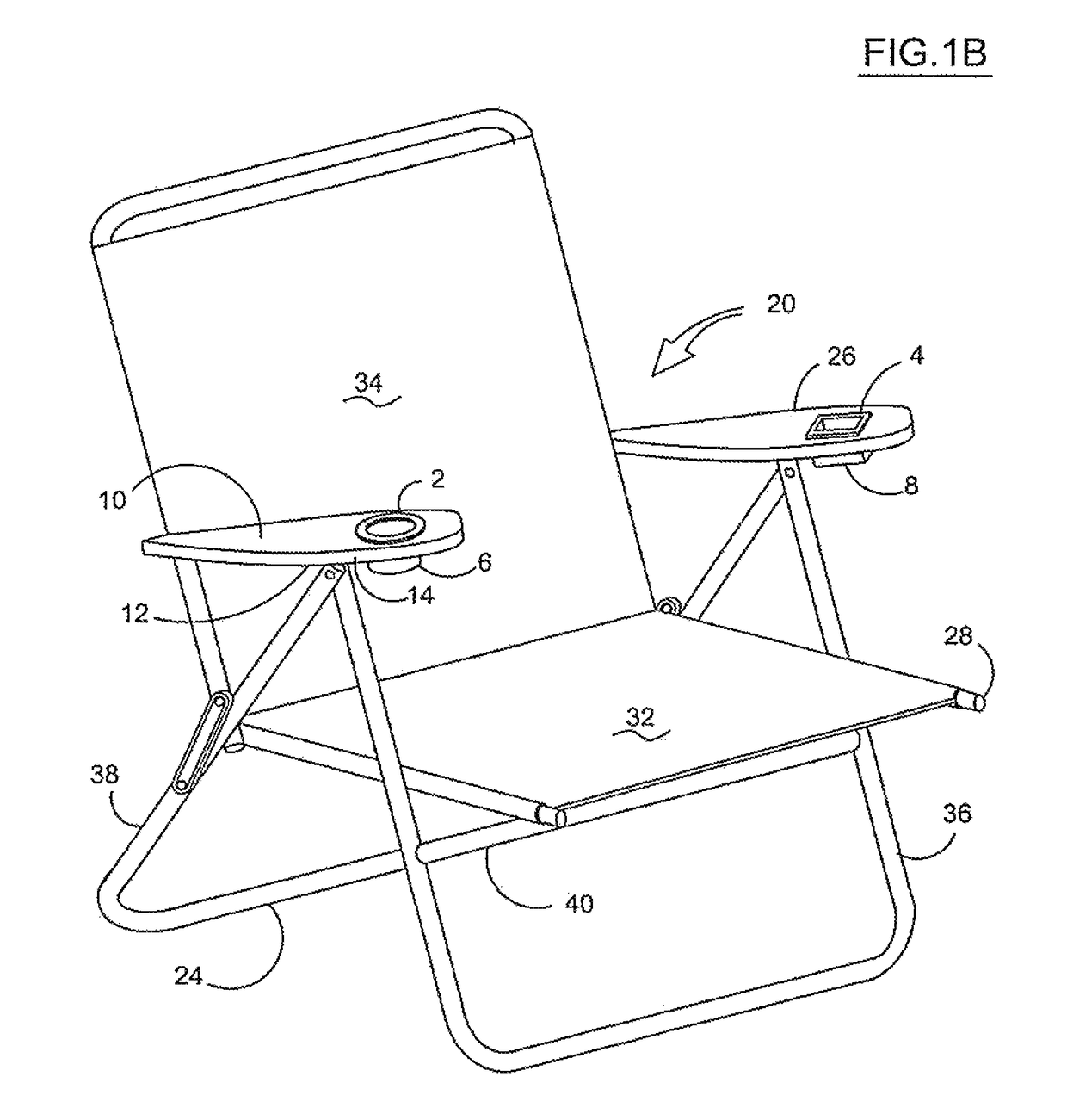 Collapsible cup or cell phone holder for chair arm