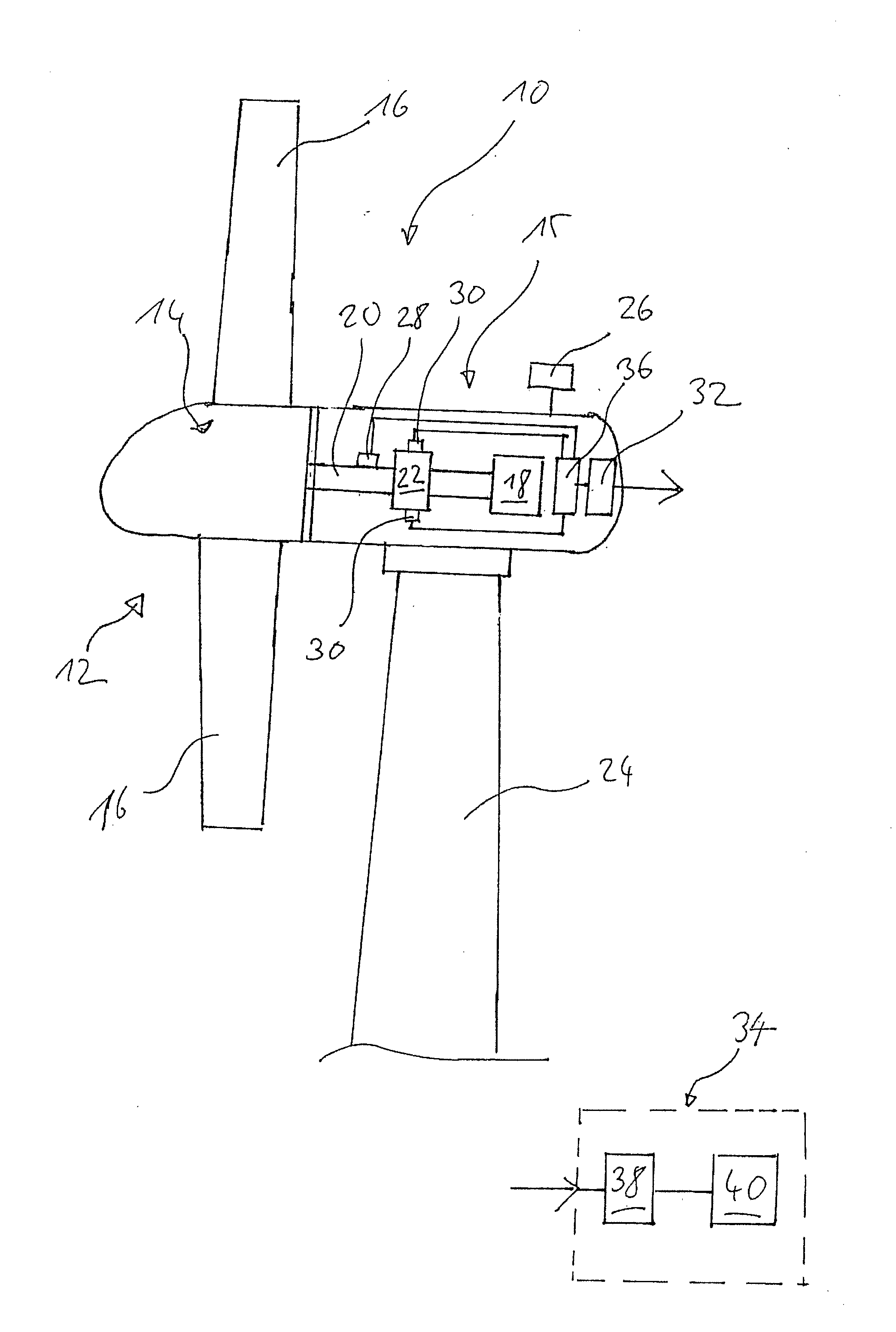Process for monitoring a drive train component of a wind power plant
