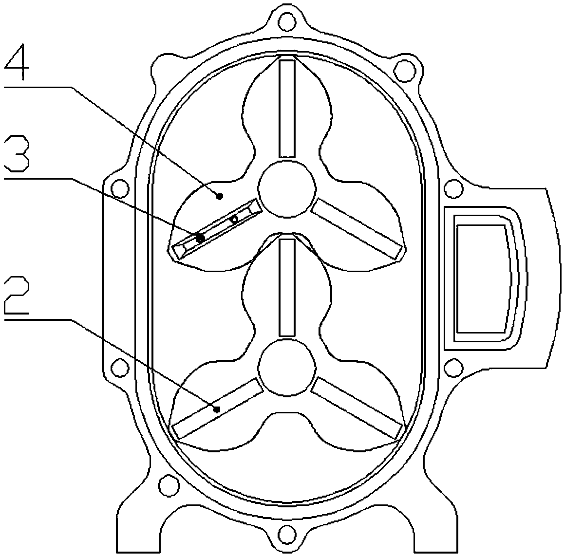 End face sealing structure of Roots hydrogen circulation pump used for fuel cell