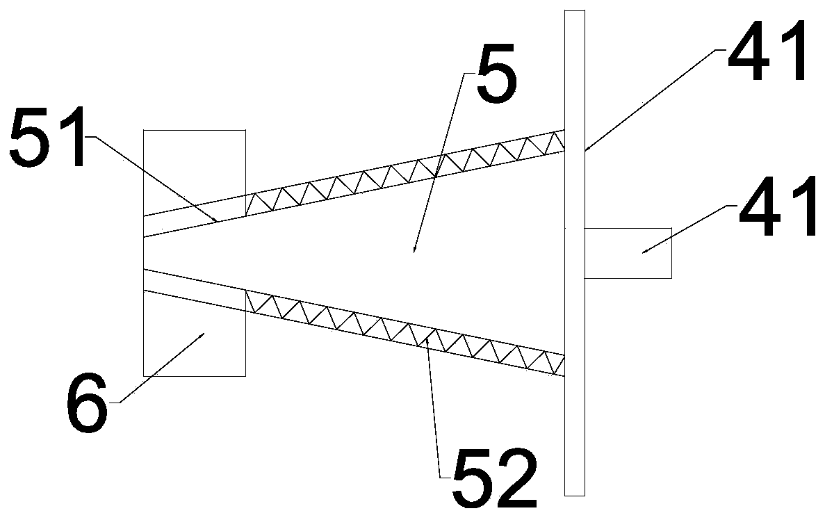 An elastically supported and fixed pipe processing support device