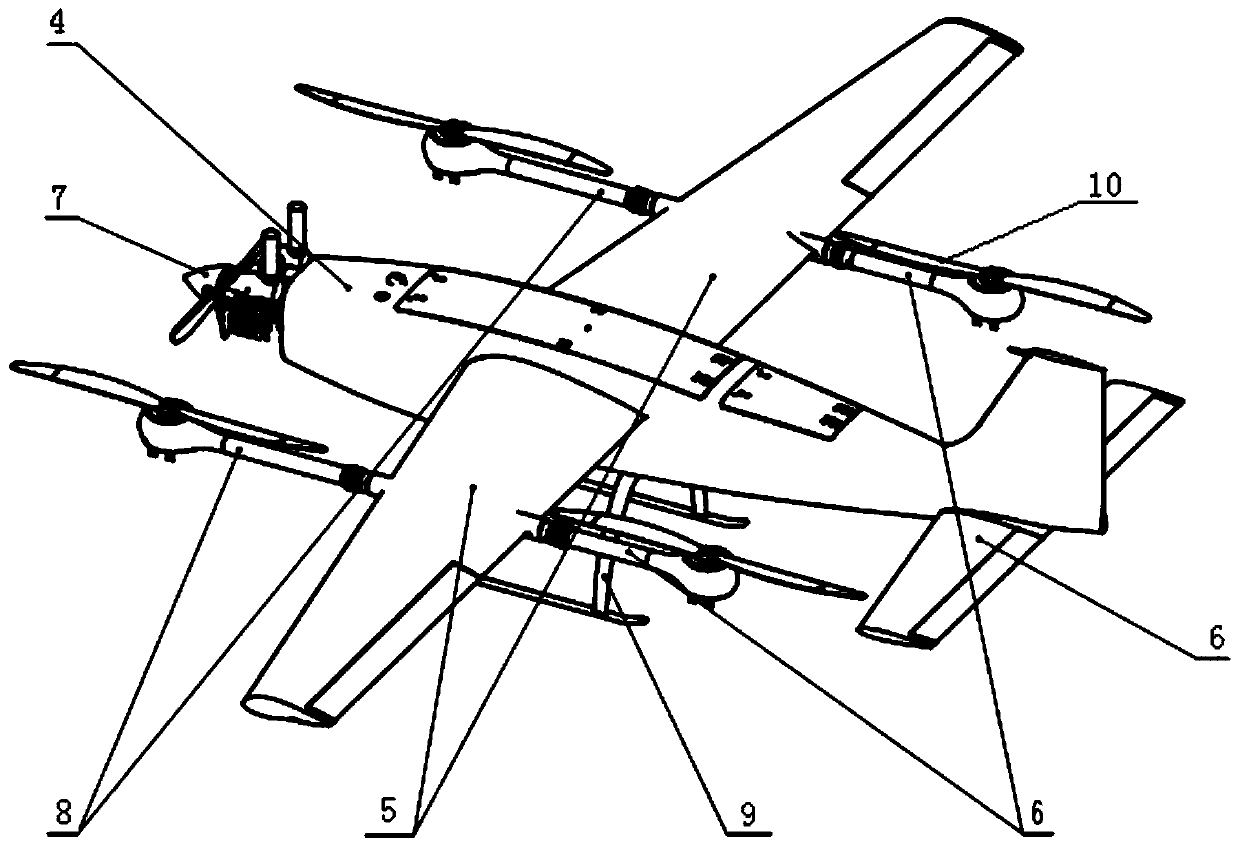 Reconnaissance system based on fixed-wing drone which takes off and lands on ground vertically