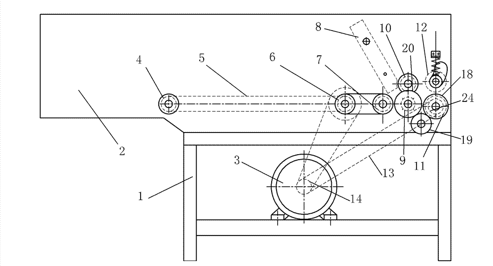 Single straw grabbing roller mechanism for corn straw feeding device