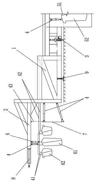 Forming device for tunnel center gutter and side ditches and forming process thereof