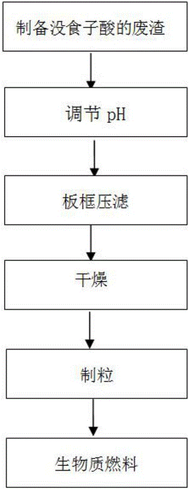 Gallic acid production waste biomass fuel and preparation method thereof