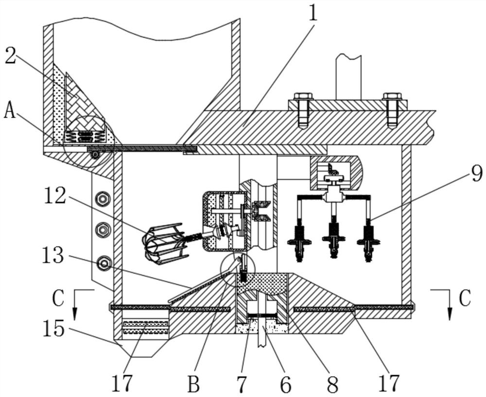 Gravity induction triggered steel metal cutting machining waste chip recycling and cleaning device