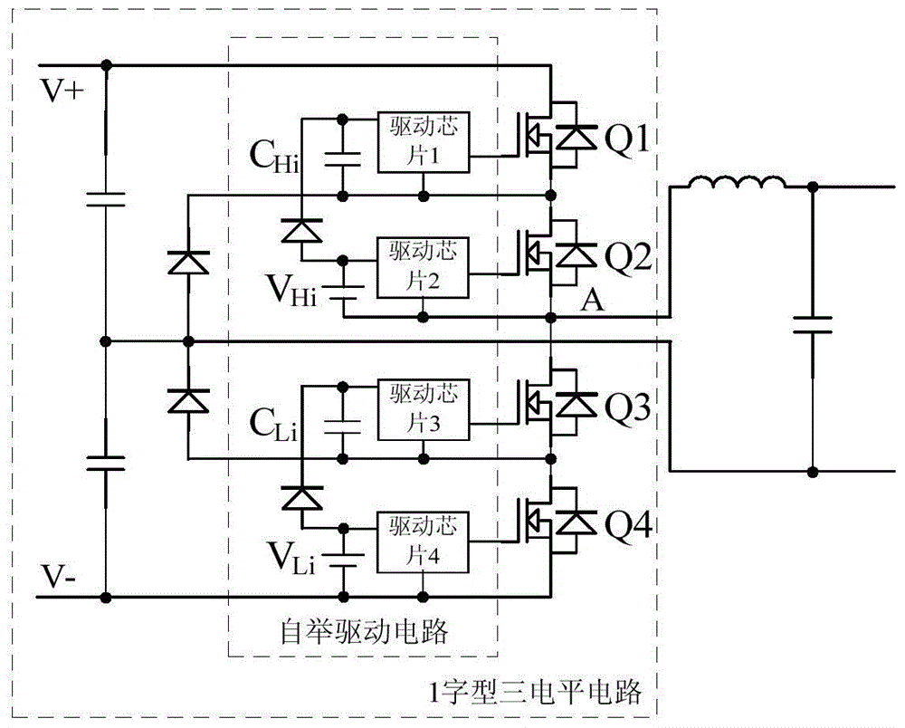 Modulation method and device for a 1-shaped multilevel circuit
