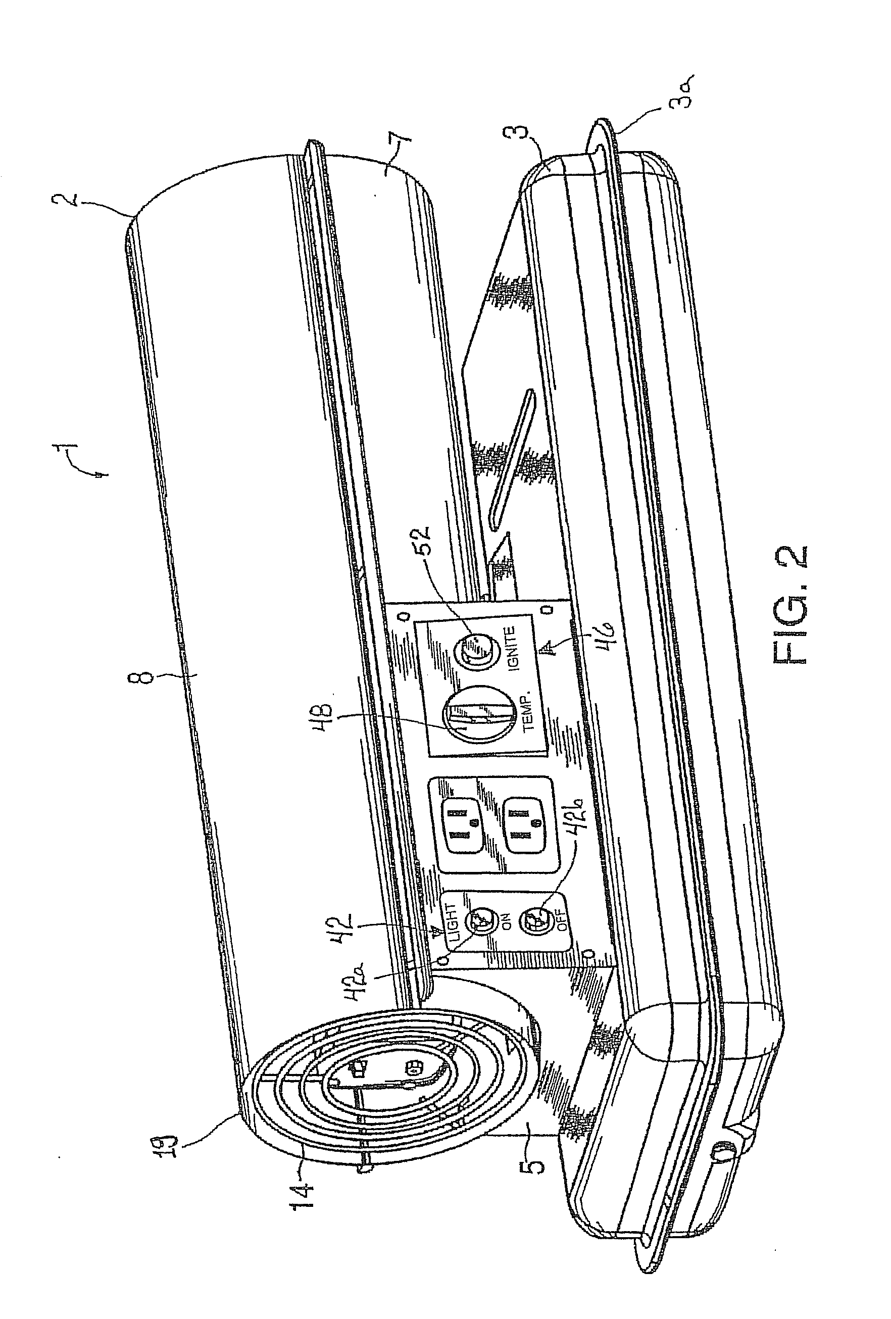 Forced Air Heater Including On-Board Source of Electric Energy