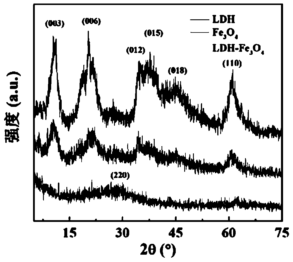 HA-targeted layered doubled hydroxide-ultrafine iron nano material and preparation and applications thereof
