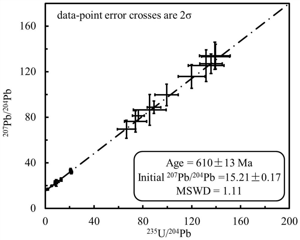 A method for determining the age of high common lead zircons and the initial lead isotopic composition of the source region