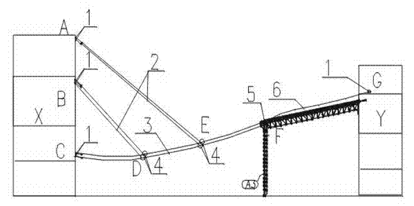 Cable-stayed suspension combined suspending method for cable protection in gallery inspection