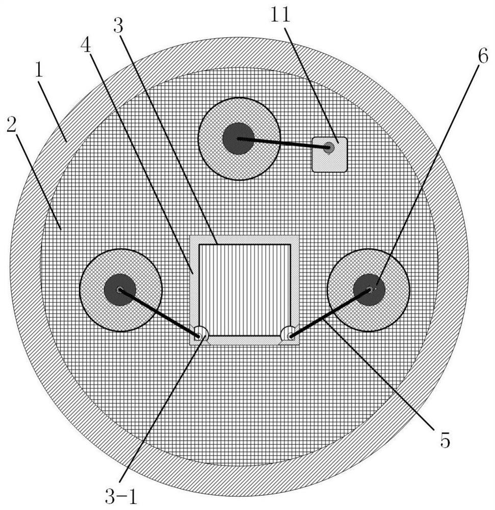 Infrared temperature sensor packaging structure based on through hole interconnection and packaging method