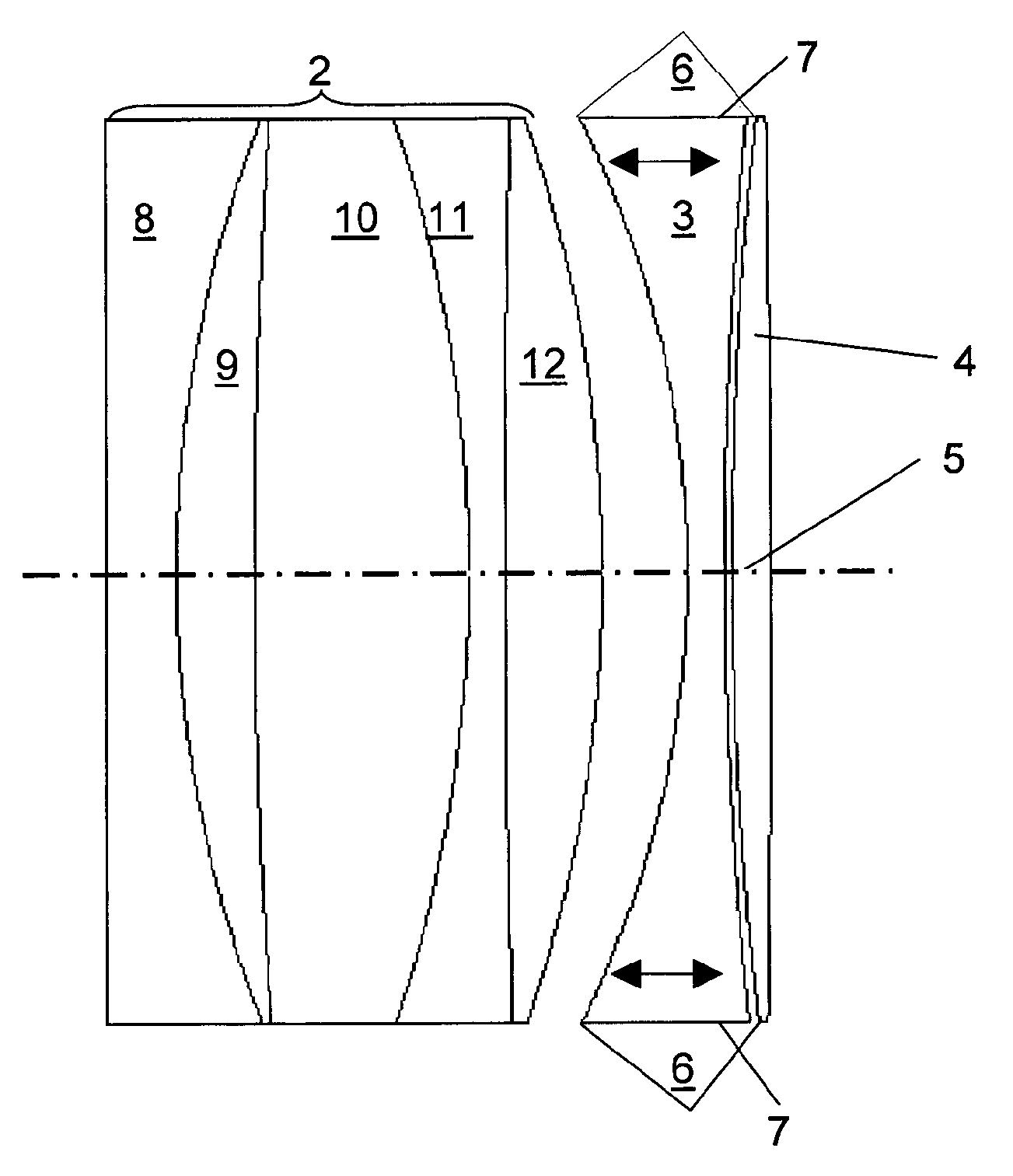 Wide-angle optical unit for ophthalmological implants