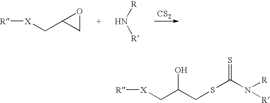 Dithiocarbamates containing alkylthio and hydroxy substituents