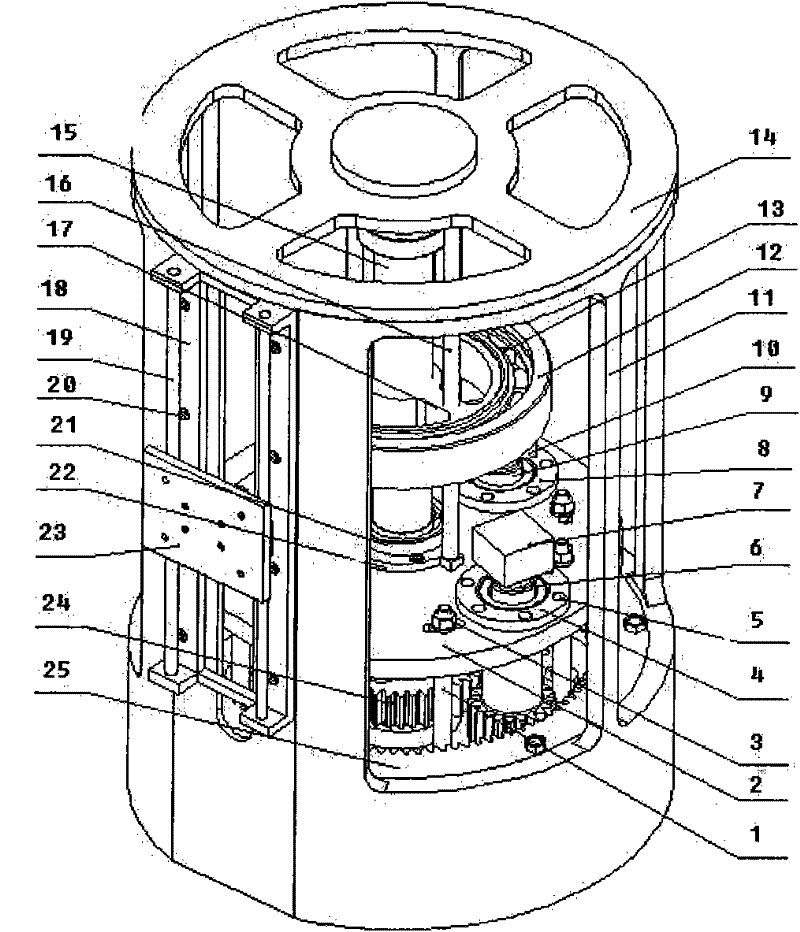 Robot parallel mechanism with rotation and lifting two degrees of freedom