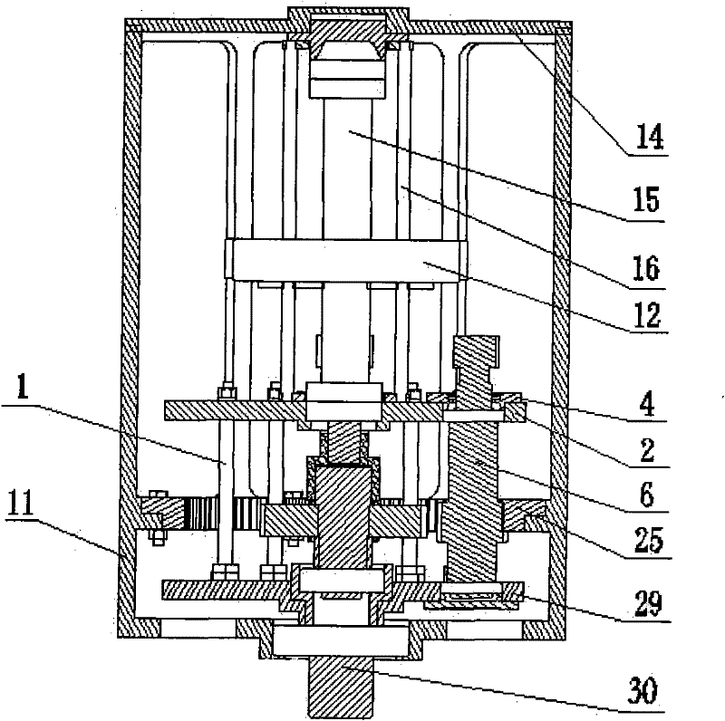 Robot parallel mechanism with rotation and lifting two degrees of freedom