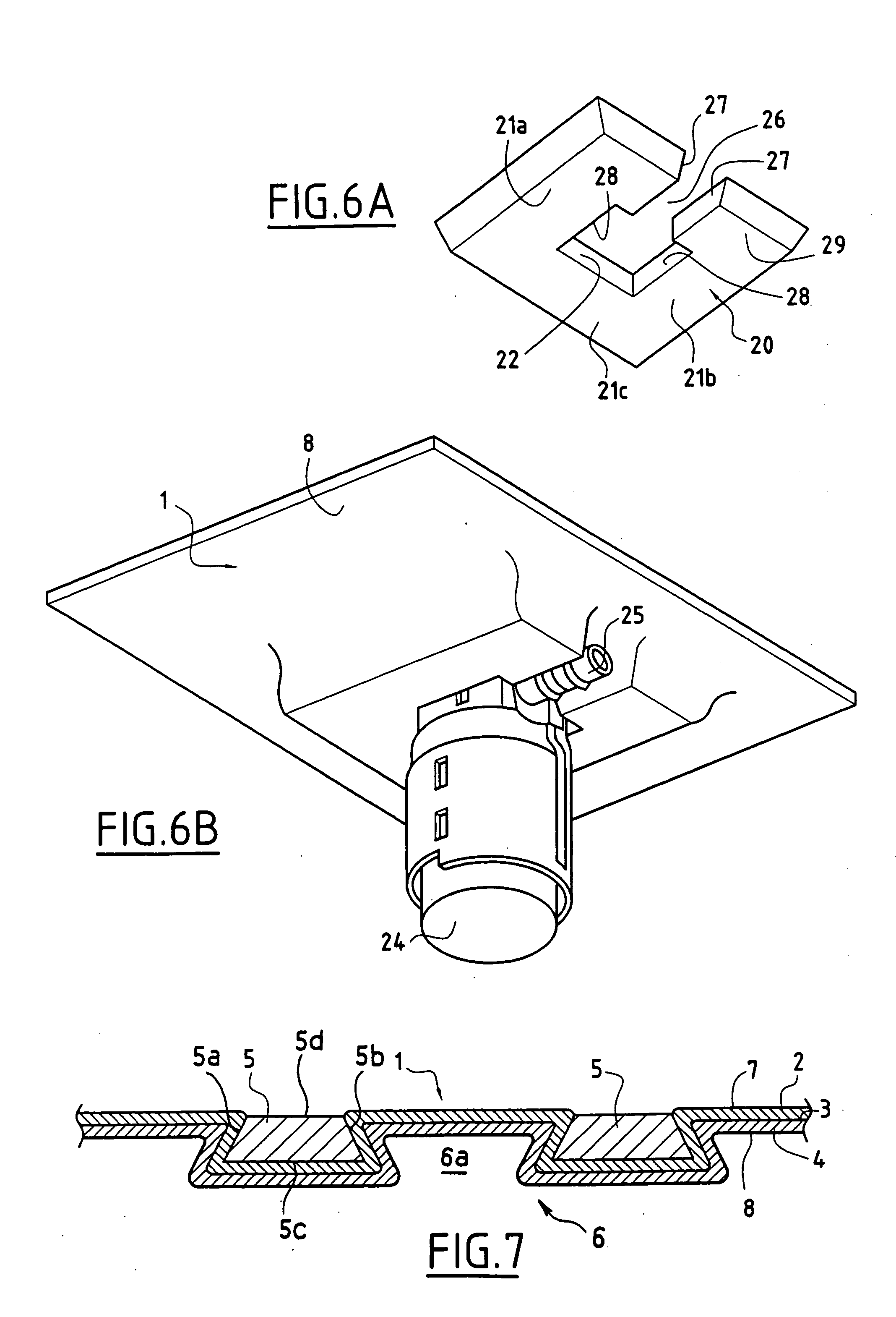 Method of manufacturing a tank of thermoplastic material including a portion in relief for mounting an attachment, and a tank manufactured thereby