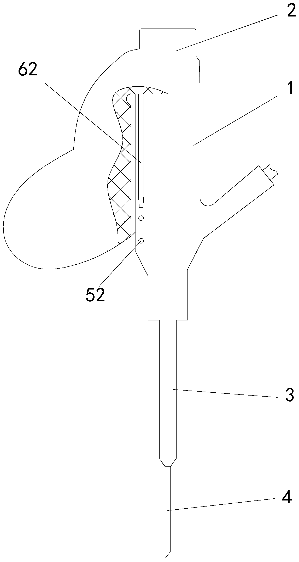 Novel remaining needle with function of automatically conveying catheter by single hand