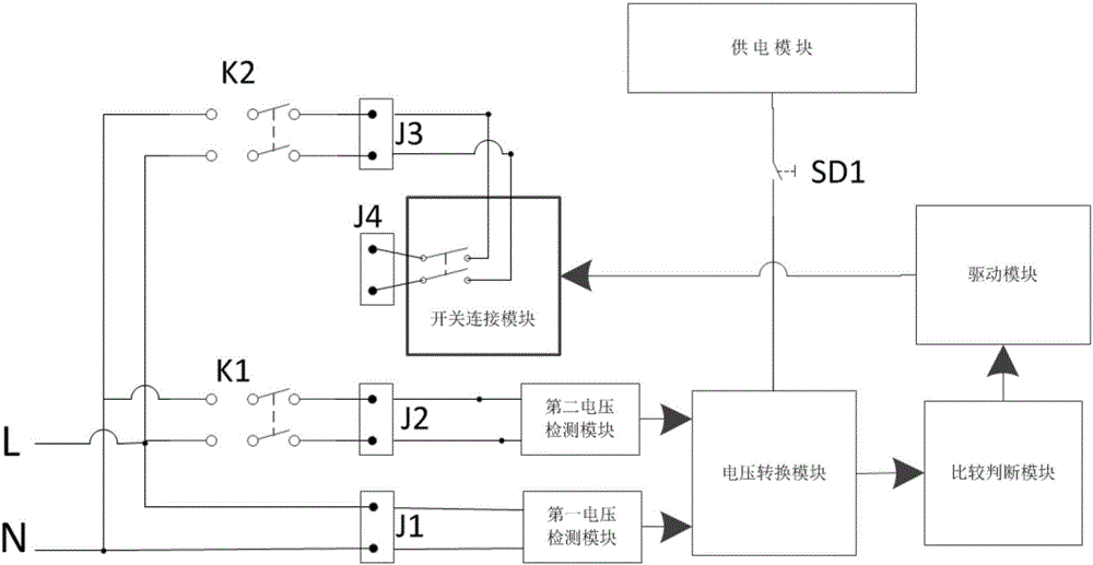 Circuit for automatic time-delay conduction after switch tripping