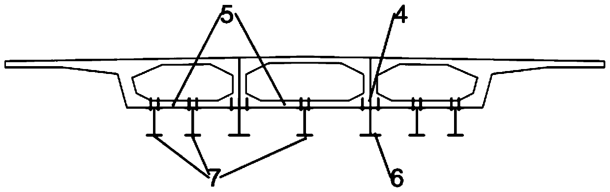 Steel-concrete combined system for improving bearing capacity of concrete box girder bridge