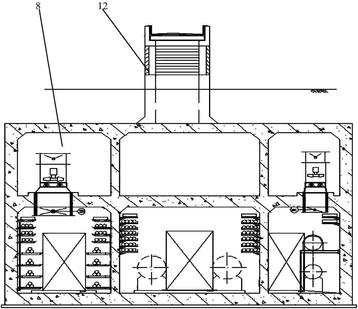 Integrated ventilation pavilion for fuel gas cabin of underground comprehensive pipe gallery