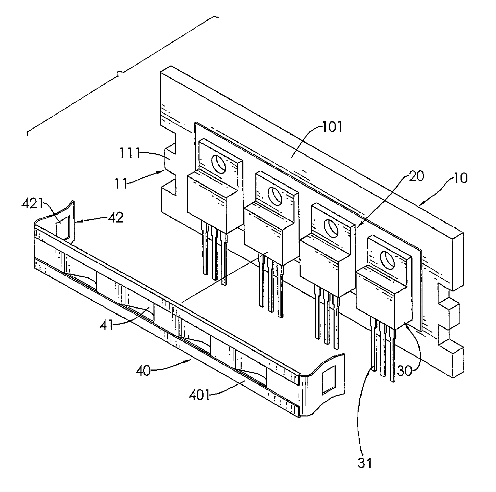 Mounting device for chips